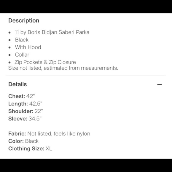 11 by Boris Bidjan Saberi Windbreaker Parka / Trench Coat size XL NWOT​​​​​ - Picture 7 of 10